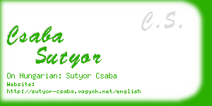 csaba sutyor business card